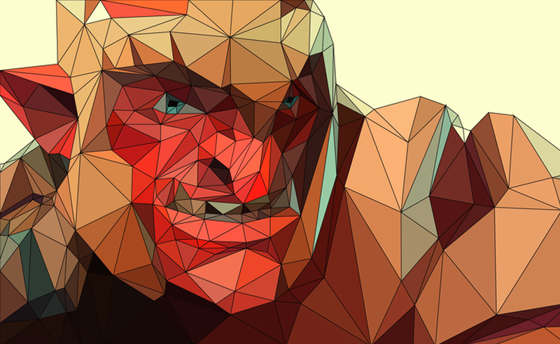 textures in polygonal style, polygons in web design